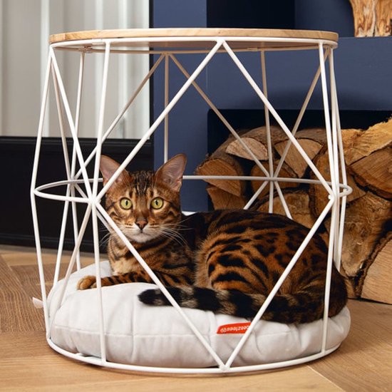 Beeztees Kuja Kattenmeubel – Wit (40×40 cm) - Afbeelding 2