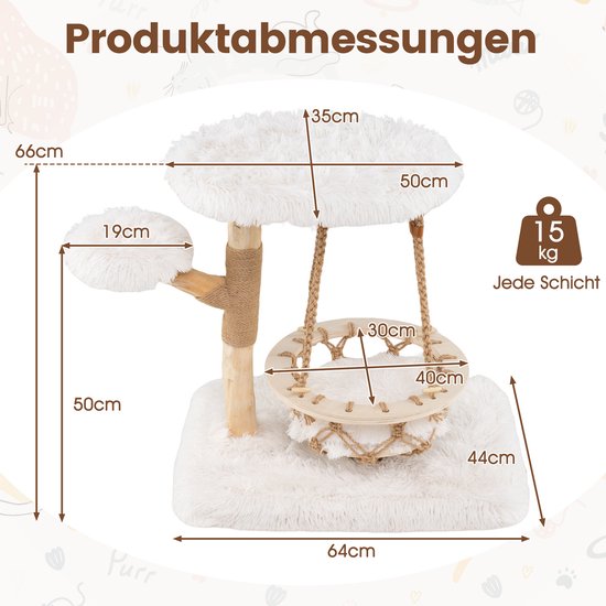 Costway Houten Krabpaal - Afbeelding 2