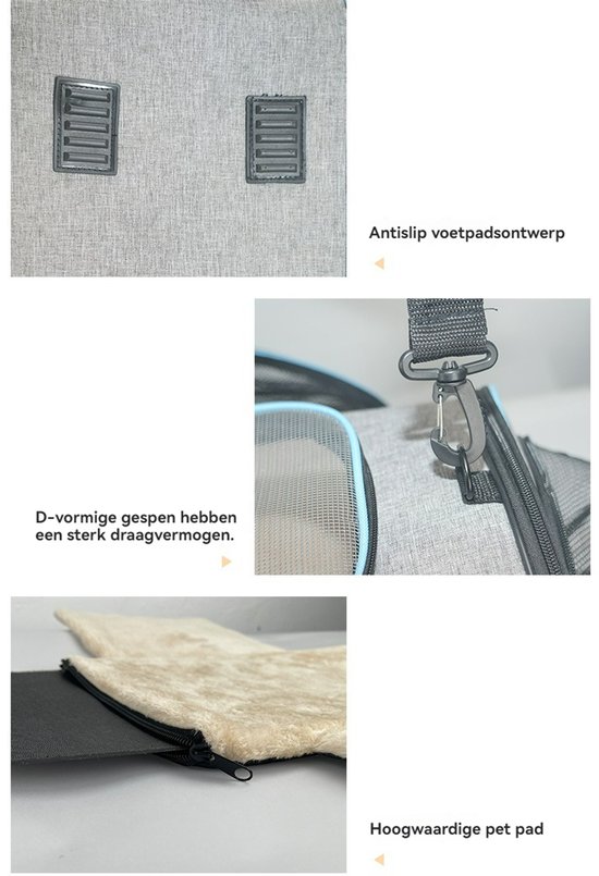 Haley Family Honden- & Kattendraagtas Grijs 45,5 cm - Afbeelding 4
