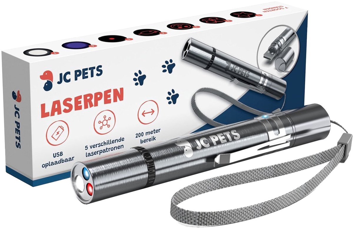 JC Pets Laserpen voor Kat - Zilver