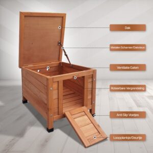 Lion D'or Houten Kattenhuis - Afbeelding 2