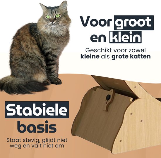 Maomi™ Ø90CM Houten Kattenloopwiel - Afbeelding 2