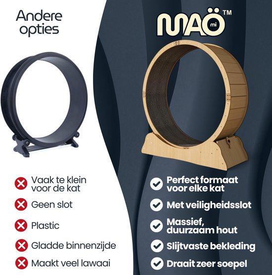 Maomi™ Ø90CM Houten Kattenloopwiel - Afbeelding 4