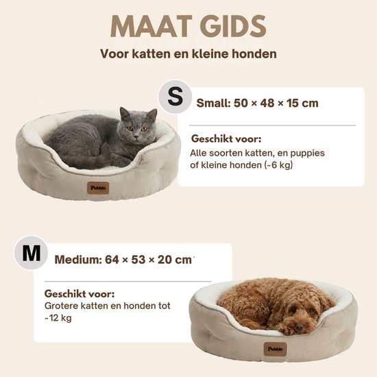 Pebble Kattenmand 51x48 cm - Wit Bruin - Afbeelding 4