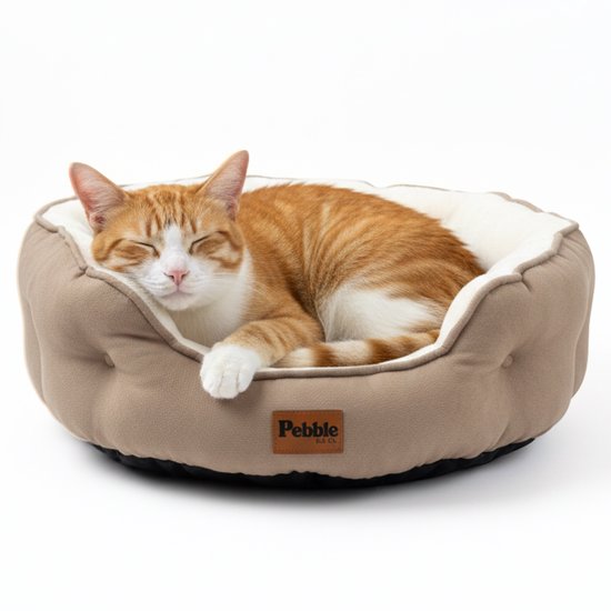 Pebble Kattenmand 51x48 cm - Wit Bruin