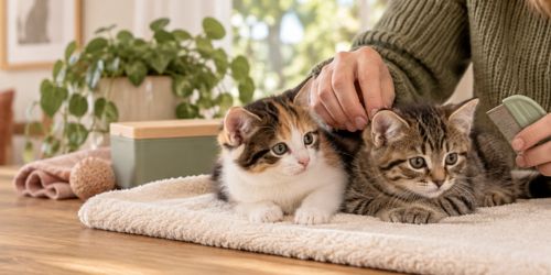 Kittens ontvlooien en ontwormen